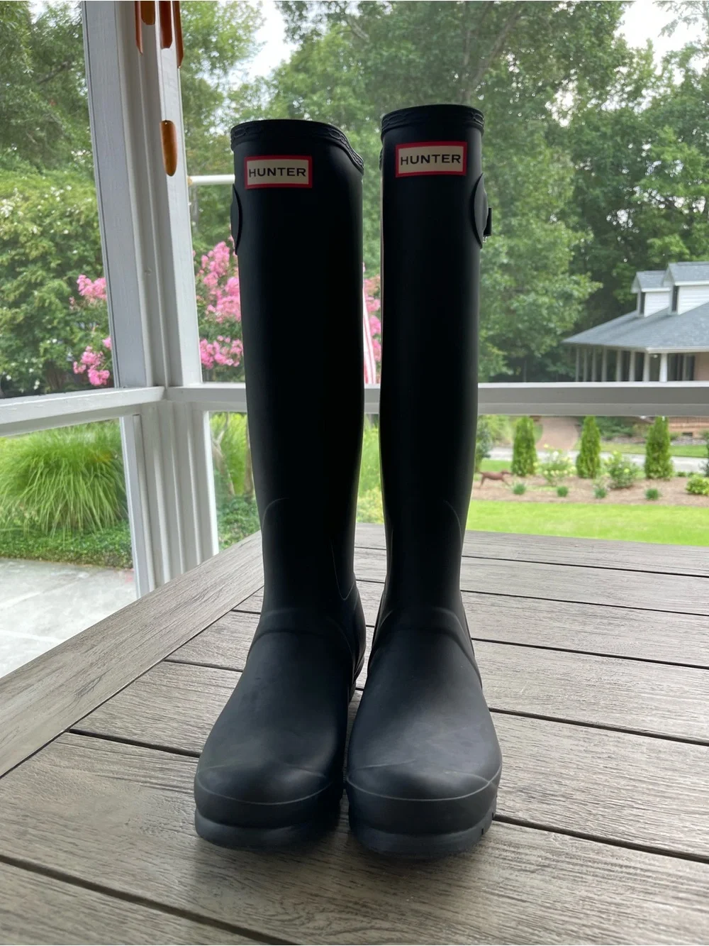 Hunter Original Black Tall Waterproof Rain Boots Womens Size 9